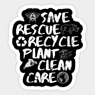 Save rescue recycle plant clean care Sticker